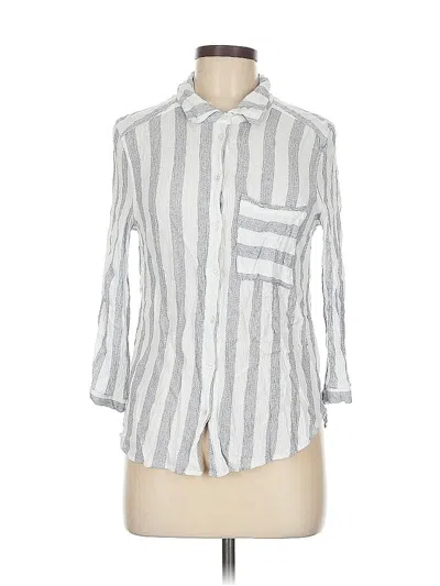 Pre-owned Market & Spruce 3/4 Sleeve Button Down Shirt In Silver