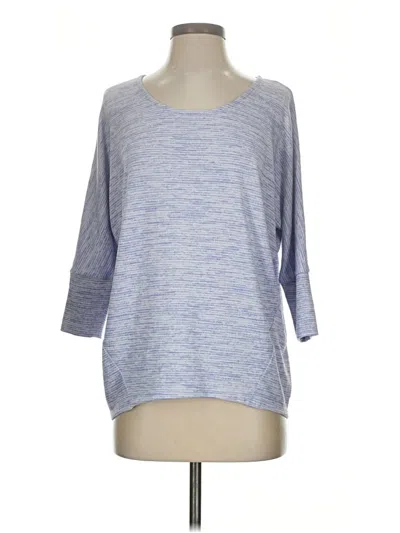 Market & Spruce 3/4 Sleeve Top Blue Boatneck Tops