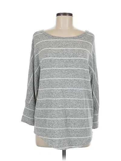 Pre-owned Market & Spruce 3/4 Sleeve Top Gray Boatneck Tops