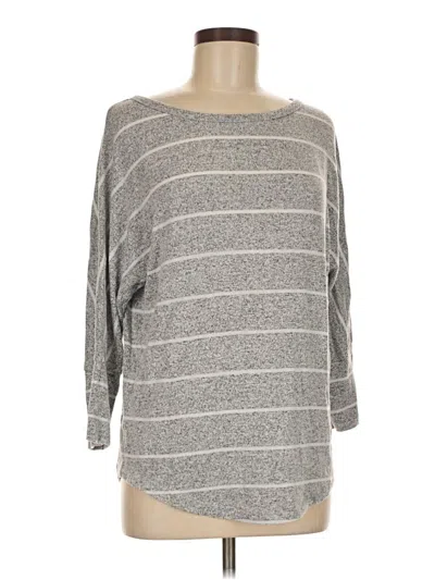 Pre-owned Market & Spruce 3/4 Sleeve Top Gray Boatneck Tops