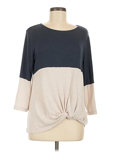Pre-owned Market & Spruce 3/4 Sleeve Top Gray Crew Neck Tops