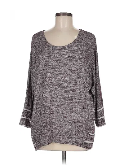 Pre-owned Market & Spruce 3/4 Sleeve Top Gray Scoop Neck Tops