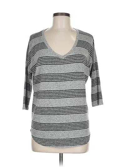 Pre-owned Market & Spruce 3/4 Sleeve Top Gray V Neck Tops