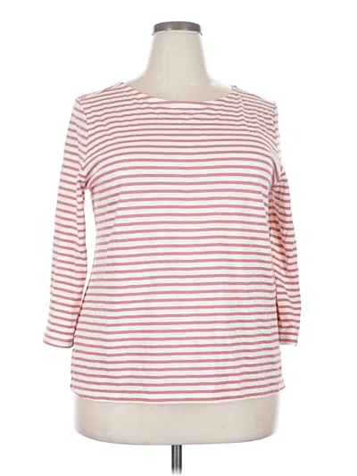 Pre-owned Market & Spruce 3/4 Sleeve Top Pink Boatneck Tops