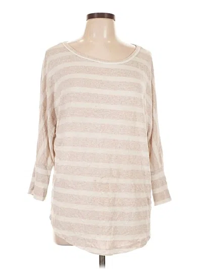 Pre-owned Market & Spruce 3/4 Sleeve Top Tan Boatneck Tops