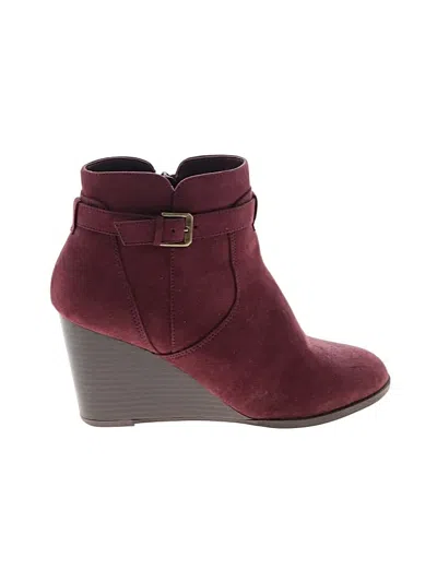 Pre-owned Market & Spruce Ankle Boots In Burgundy