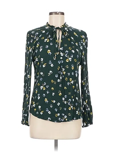 Pre-owned Market & Spruce Long Sleeve Blouse In Green