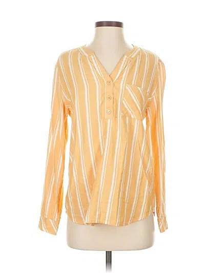 Pre-owned Market & Spruce Long Sleeve Blouse In Yellow