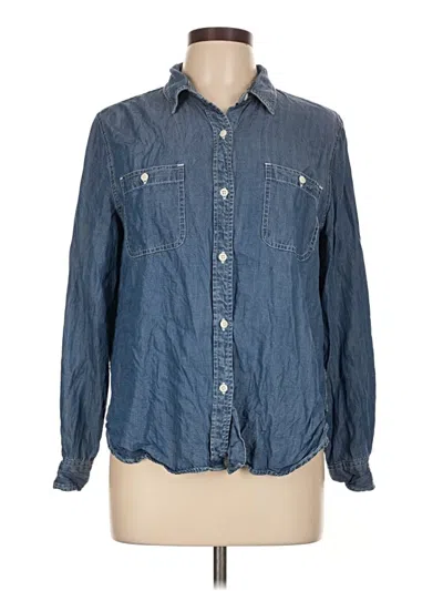 Pre-owned Market & Spruce Long Sleeve Button Down Shirt In Blue