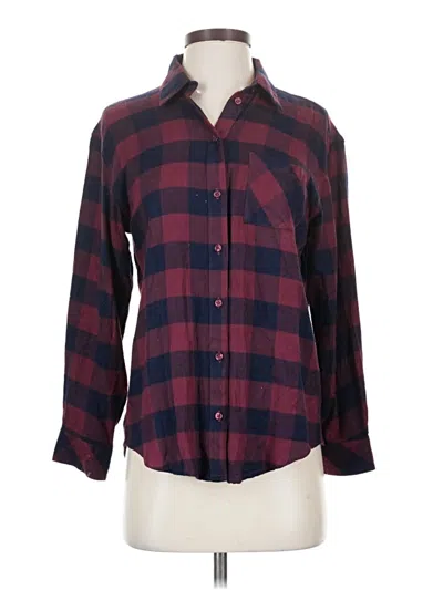 Pre-owned Market & Spruce Long Sleeve Button Down Shirt In Burgundy
