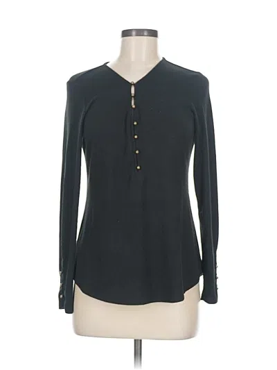 Pre-owned Market & Spruce Long Sleeve Henley Shirt In Black