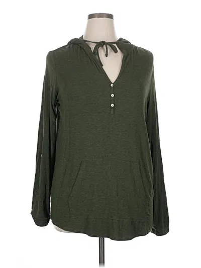 Pre-owned Market & Spruce Long Sleeve Henley Shirt In Green
