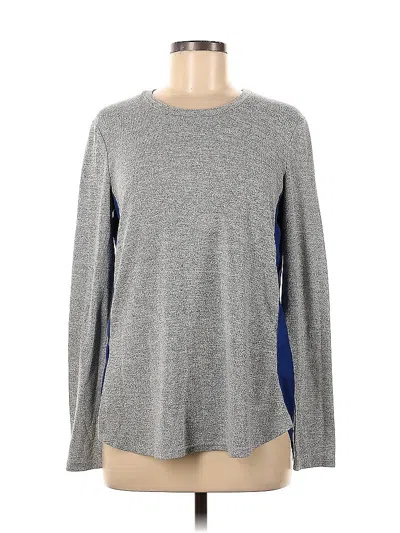 Pre-owned Market & Spruce Long Sleeve Top Gray Crew Neck Tops