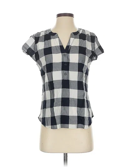 Pre-owned Market & Spruce Short Sleeve Blouse In Gray