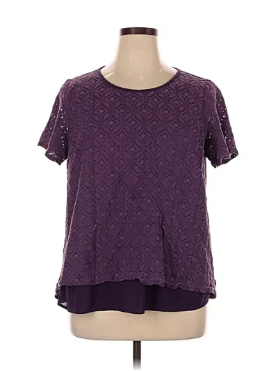 Pre-owned Market & Spruce Short Sleeve Blouse In Purple