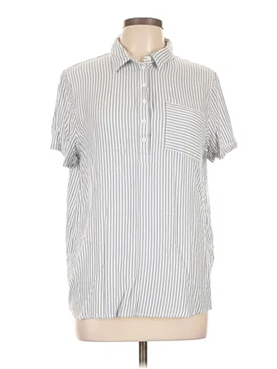 Pre-owned Market & Spruce Short Sleeve Button Down Shirt In Silver