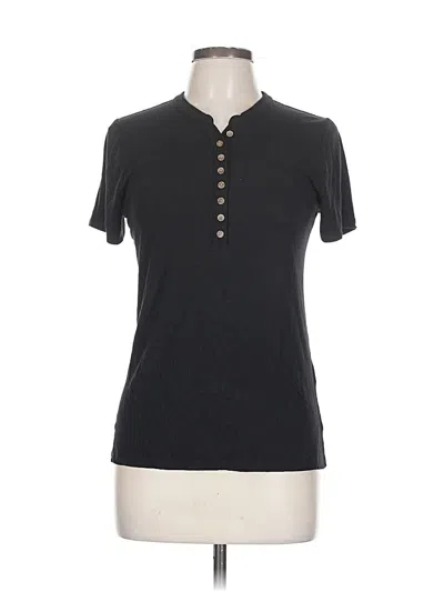 Pre-owned Market & Spruce Short Sleeve Henley Shirt In Black