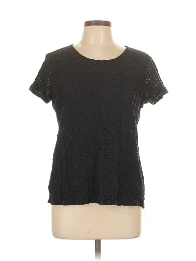 Pre-owned Market & Spruce Short Sleeve Top Black Crew Neck Tops