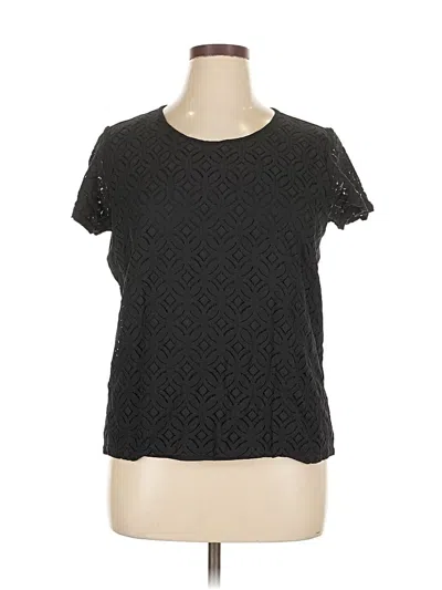 Pre-owned Market & Spruce Short Sleeve Top Black Keyhole Neckline Tops