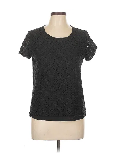 Pre-owned Market & Spruce Short Sleeve Top Black Scoop Neck Tops