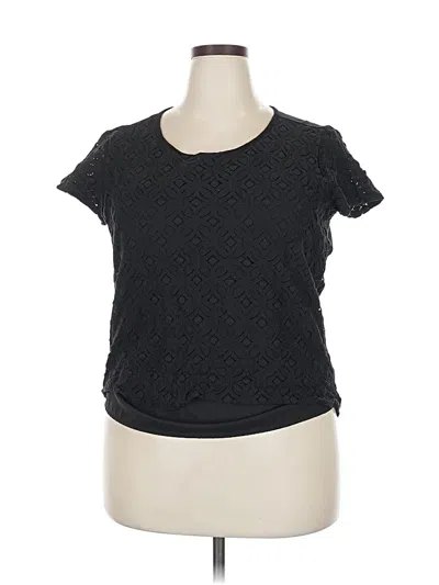 Pre-owned Market & Spruce Short Sleeve Top Black Scoop Neck Tops