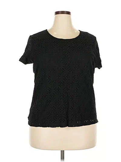 Pre-owned Market & Spruce Short Sleeve Top Black Square Neckline Tops