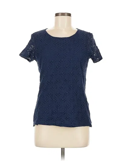 Pre-owned Market & Spruce Short Sleeve Top Blue Crew Neck Tops