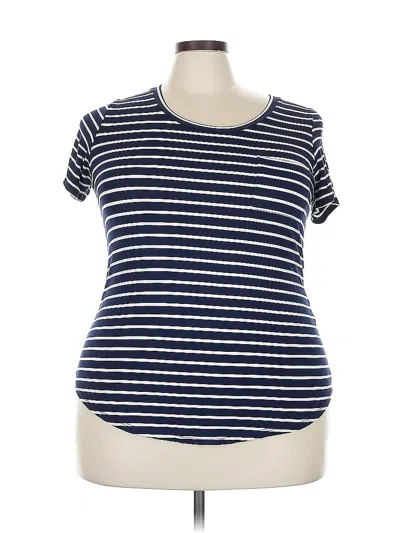 Pre-owned Market & Spruce Short Sleeve Top Blue Scoop Neck Tops