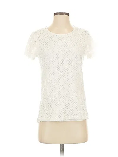 Pre-owned Market & Spruce Short Sleeve Top Ivory Crew Neck Tops In White