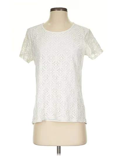 Pre-owned Market & Spruce Short Sleeve Top Ivory Crew Neck Tops In White