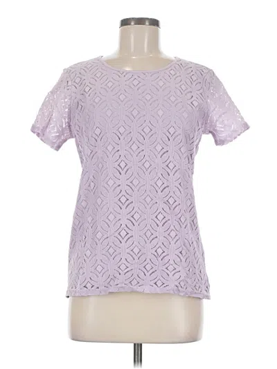 Market & Spruce Short Sleeve Top Purple Crew Neck Tops