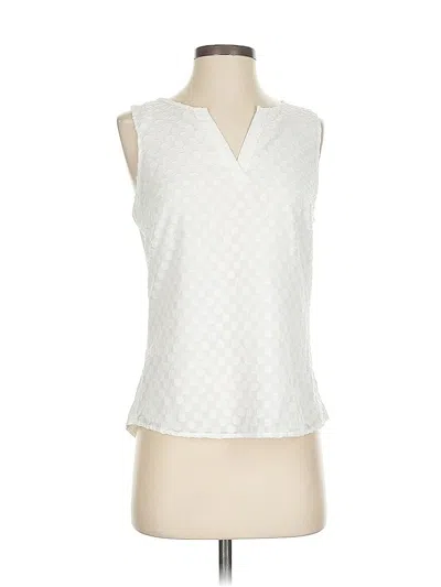 Pre-owned Market & Spruce Sleeveless Blouse In White