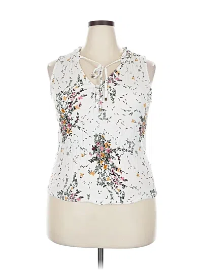 Pre-owned Market & Spruce Sleeveless Blouse In White
