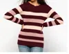 Market & Spruce Women's Tawnee Waffle Knit Stripe Sweater In Multi In Multi