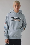 Market Auto Patch Graphic Hoodie Sweatshirt In Heather, Men's At Urban Outfitters In Gray