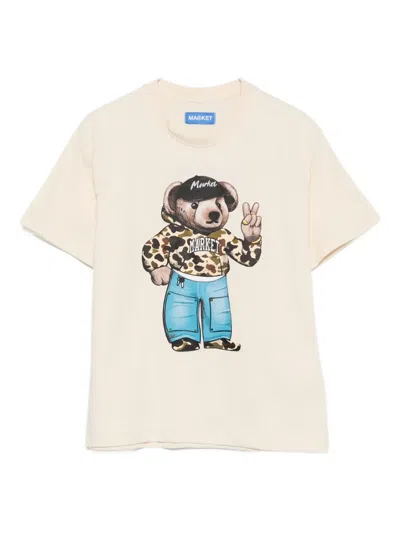 Market Kids' Bear-print T-shirt In Neutral