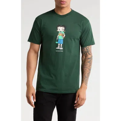 Market Betty Boop Casual Outfit Graphic T-shirt In Army Green