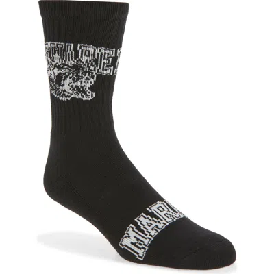 Market Beware Cotton Blend Crew Socks In Black