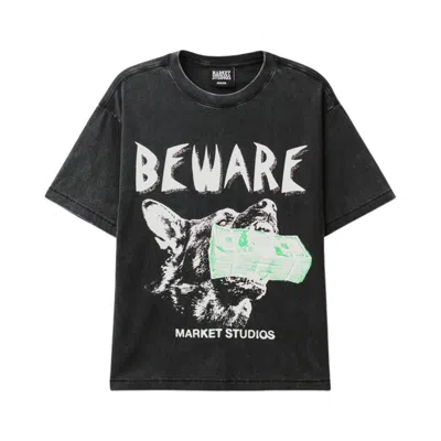 Pre-owned Market Beware My Income T-shirt 'washed Black' | Men's Size Xl