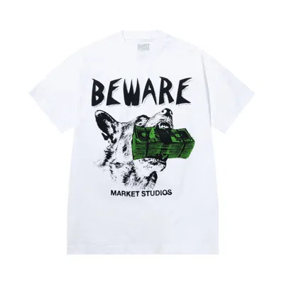 Pre-owned Market Beware My Income T-shirt 'white' | Men's Size L