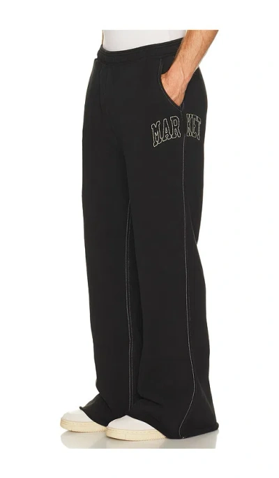 Market Big Stitch Open Leg Sweatpants In Black