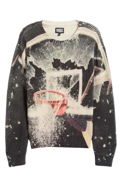 Market Break The Backboard Waffle Knit Sweater In Multi