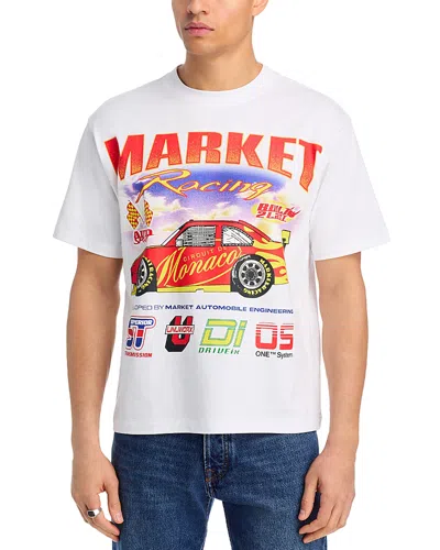 Market Built 2 Last Graphic Logo Tee In White