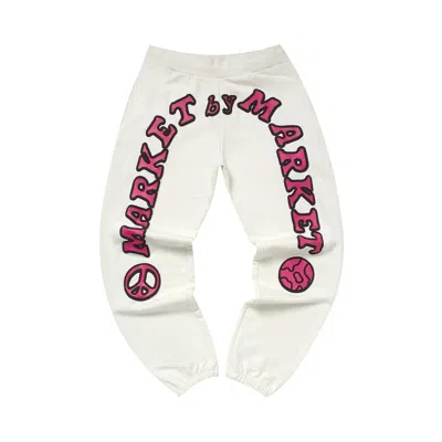 Pre-owned Market Cali Arc Peace Sweatpants 'cream' | Men's Size L In White