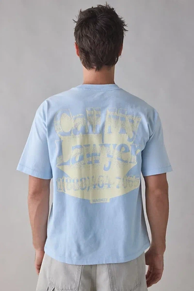 Market Call My Lawyer 3d Graphic Tee In Sky, Men's At Urban Outfitters
