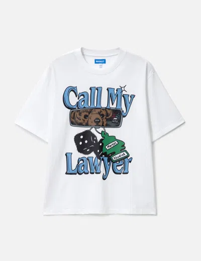 Market Call My Lawyer Chase T-shirt In White