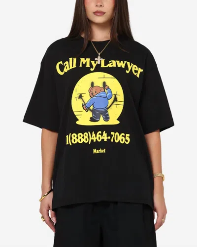 Market Call My Lawyer Spray Can Bear T-shirt In Jet Black