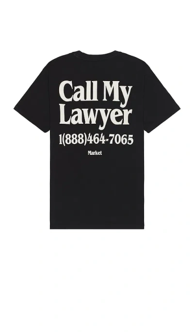Market Call My Lawyer T-shirt In 洗水黑