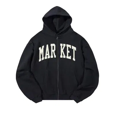 Pre-owned Market Classic Arc Full Zip Hoodie 'pirate Black' | Men's Size Xl