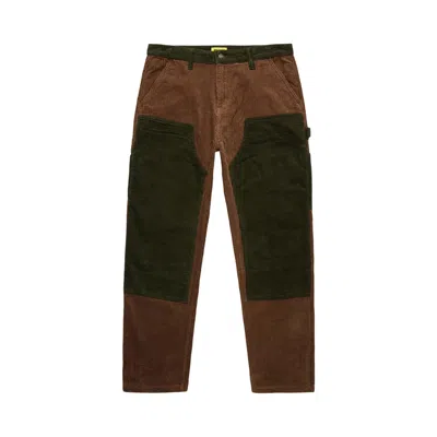 Pre-owned Market Color Block Corduroy Carpenter Pant 'brown/green' | Multi-color | Men's Size Xl